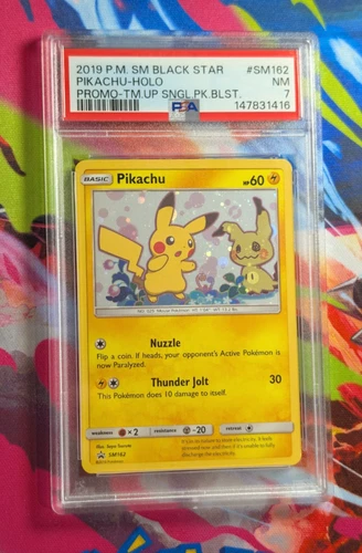Pikachu SM162 Team Up Promo Holo Pokemon PSA 7