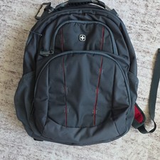 SWISSGEAR Backpack Black Red Polyester Padded Water-Resistant 15/17"