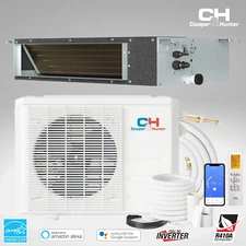 9000 - 24000 BTU 230V Slim Duct Mini Split Heat Pump Air Conditioner 230V