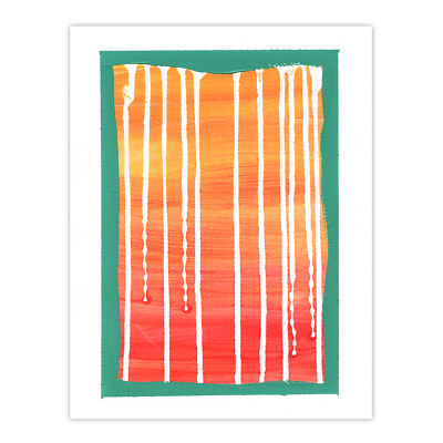 Abstrakter Sonnenuntergang Acryl Tropf Negativ Weltraum Wandbild Poster Druck