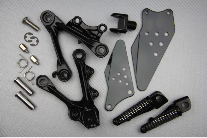 Support platine repose-pied avant noir finition premium pour ZX-6R