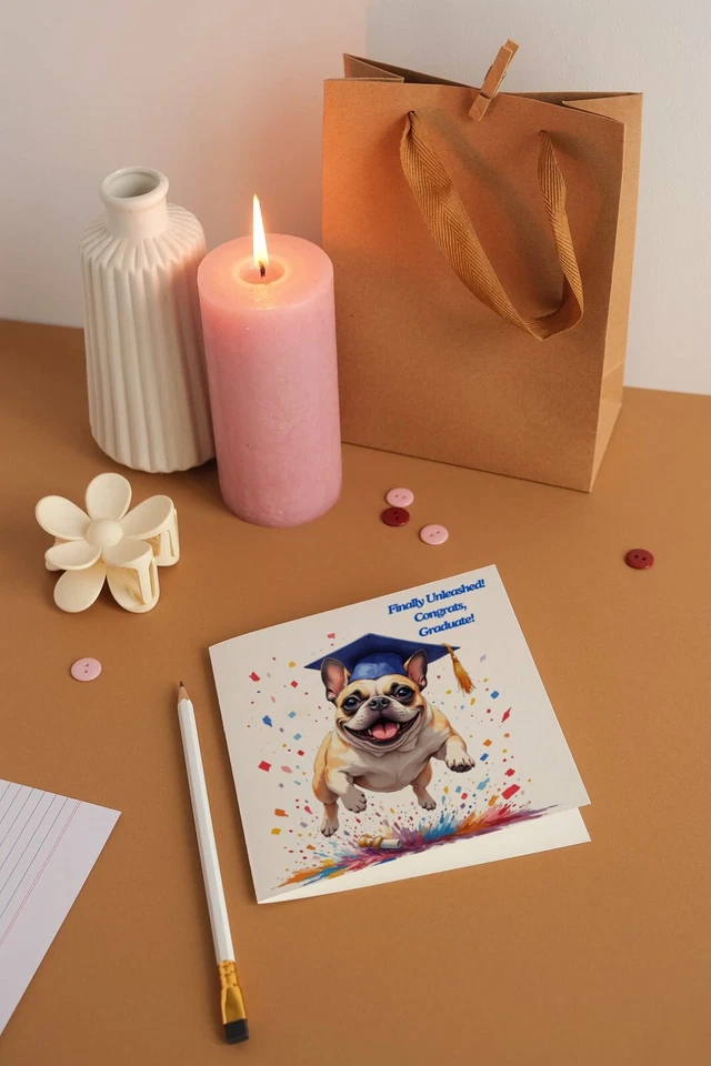 French Bulldog - Graduation Card  Personalised Dog card - Son Sister Daughter - Image 4 of 4