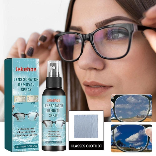 Glass Cleaner & Lens Cleaner Spray for Eyeglasses Anti-Fog Scratch Removal 100ML