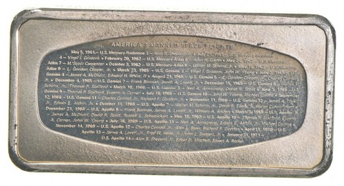 American In Space 10th Anniversary Sterling Silver Art Bar .925 66.2Grams *466 - Picture 2 of 4