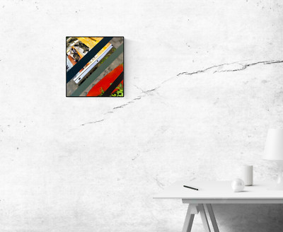 WHAT IF THIS WAS EASY? Small Abstract Striped Collage Painting - Original