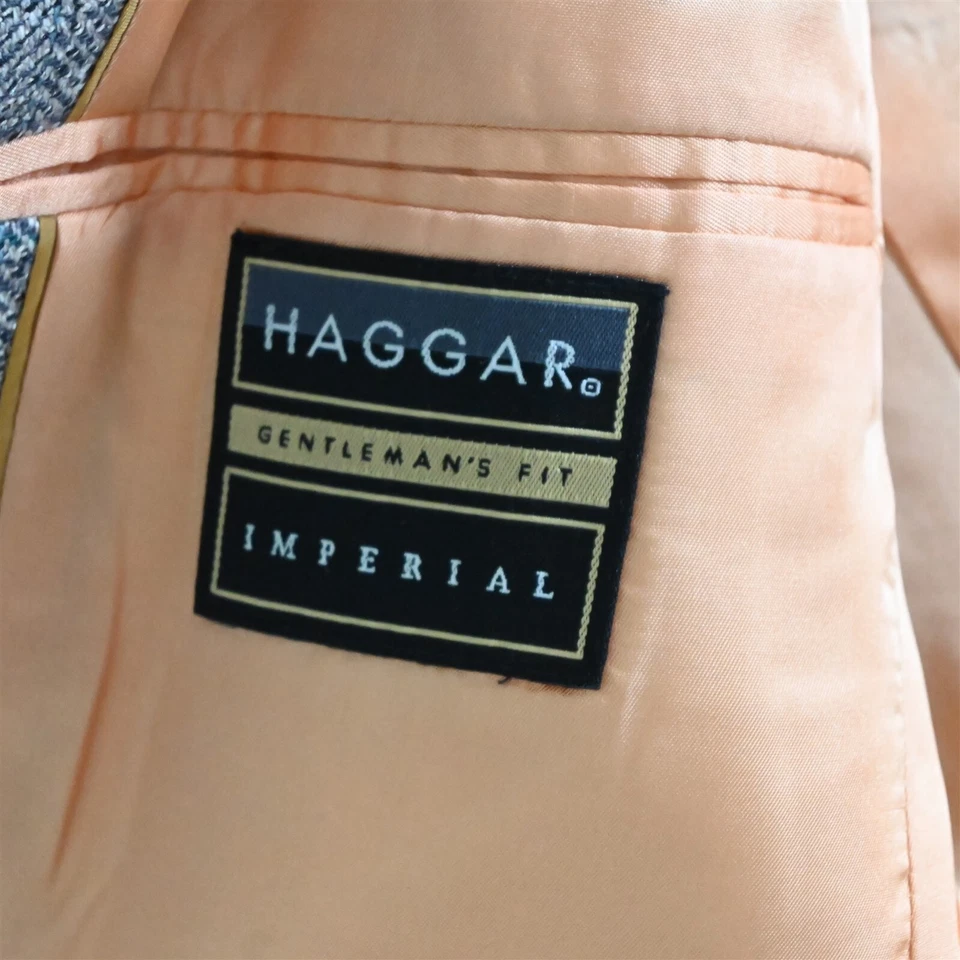 Chaqueta Blazer Abrigo Deportivo De Colección Haggar 40R Multicolor Suave 100% Seda Tweed Foto 4 de 4