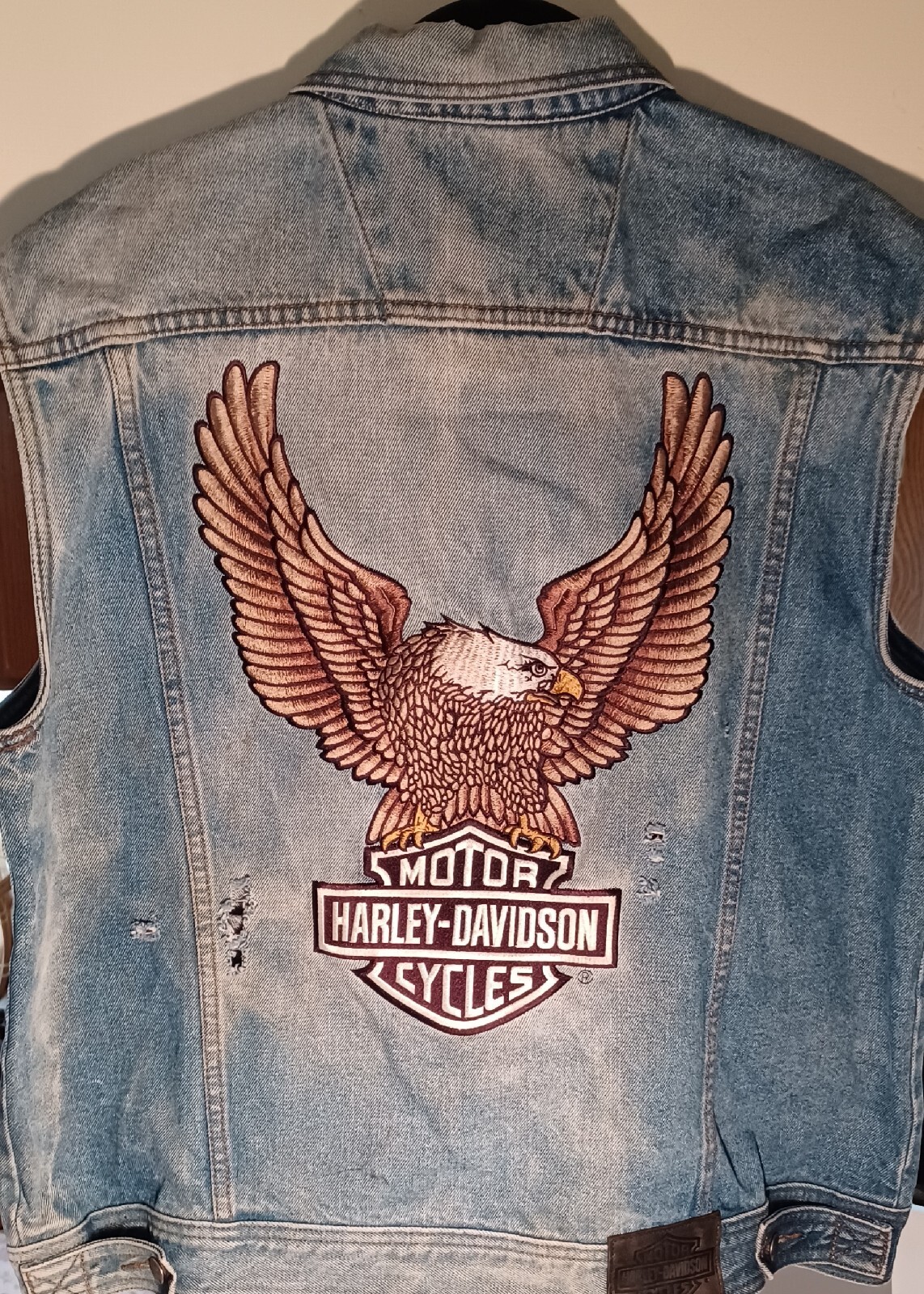 Vintage Harley Davidson Mens EAGLE Vest Biker Vintage… Gem