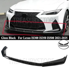For Lexus IS350 IS500 2021-2025 Gloss Black GT Style Front Bumper Lip Splitter