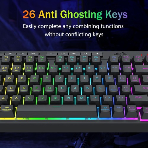 REDRAGON WIRELESS RGB GAMING KEYBOARD ON-BOARD MACRO KEYS BLUETOOTH/2.4GHz/USB - Picture 5 of 9