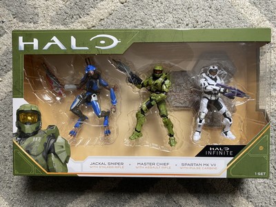 Halo Actionfiguren – Master Chief, Spartan MK VII & Jackal Sniper, 10 Cm