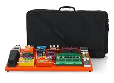Gator GPB-XBAK-OR Aluminum Guitar Pedal Board, Orange w/Carry Bag; Extra Large: