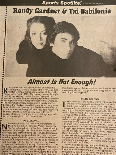 Randy Gardner and Tai Babilonia, Full Page Vintage Clipping - 第 1/1 張圖片