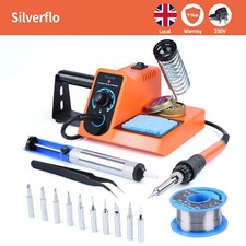 60W Soldering iron Station Kit Adjustable Temp Welding Rework Tool for SMD