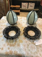 LT Antique 2 Av PrIce each stained glass stamped brass Flush Mnt light fixture