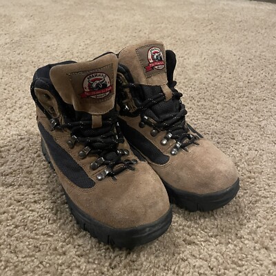 BRAMAH Blaze Lace Up SteelToe Hiking Work Safety Boots Brown Leather Women s 7.5
