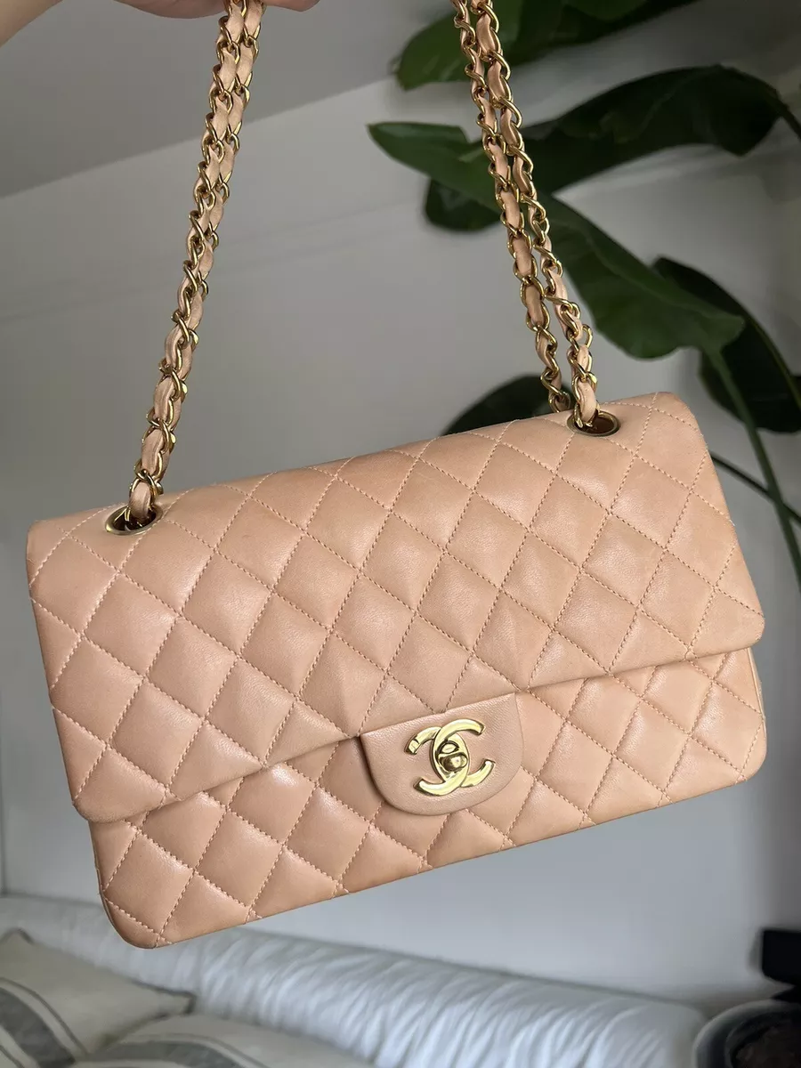 Chanel Peach Caviar Medium Flap GHW