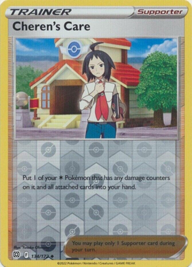 Pokemon - Cheren's Care 134/172 - Reverse Holo -  Brilliant Stars  - NM/M