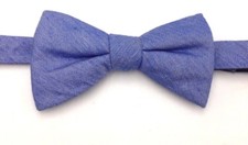  120 Ryan Seacrest Mens Blue Solid Dress Silk Bowtie Adjustable Classic Bow Tie