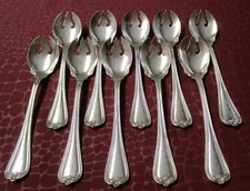 PRISCILLA 10 Ice Cream Forks 1900 Silverplate All Original EAM Monograms      ru