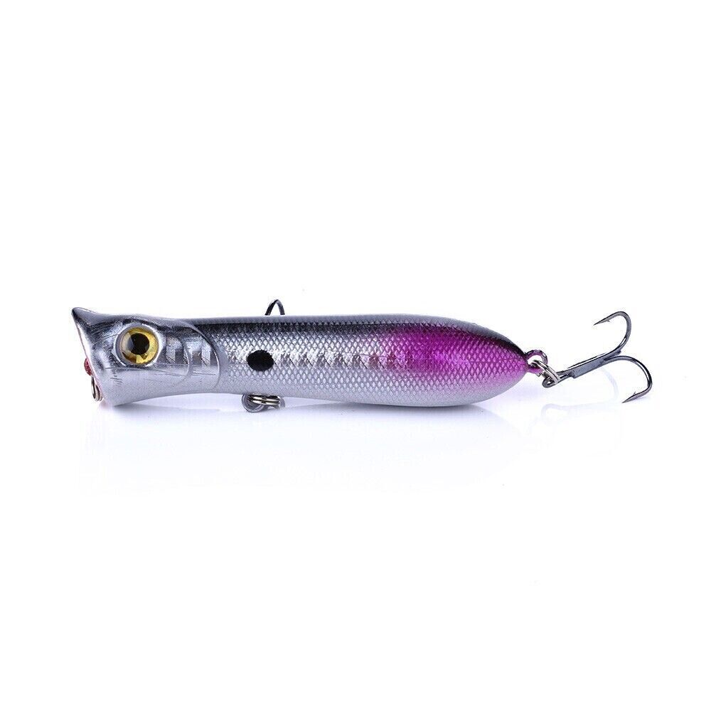 10 Popper Lure Pesca Topwater HENGJIA 8cm 11g Galleggianti Acqua Dolce E Salata
