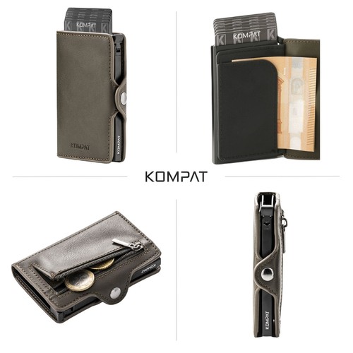Porta Carte di Credito RFID Portafoglio Uomo Slim Portafoglio Piccolo Sottile - Foto 43 di 83