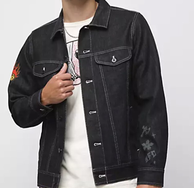Vans x Strangers Things Hellfire Club Jean Jacket XL Eddie Munson