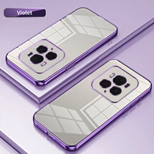 For Honor Magic6 Ultimate, Luxury Plating Bumper Clear Case Soft Rubber Cover