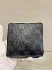 Auth LOUIS VUITTON MEN’s Blue Damier Leather Marco Bifold Wallet