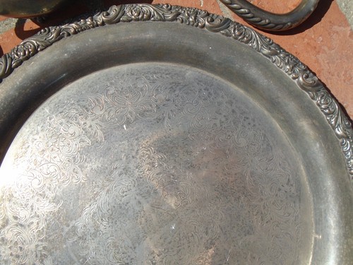 Coffee Tea Set Webster Wilcox Creamer Sugar Beverly Manor Silverplate 15” Tray - Picture 12 of 17