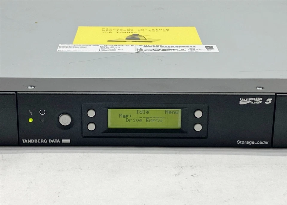 Cargador automático de unidad de cinta Tandberg Data 1U LTO5 SAS StorageLoader 1000 7812-LTO Foto 3 de 4