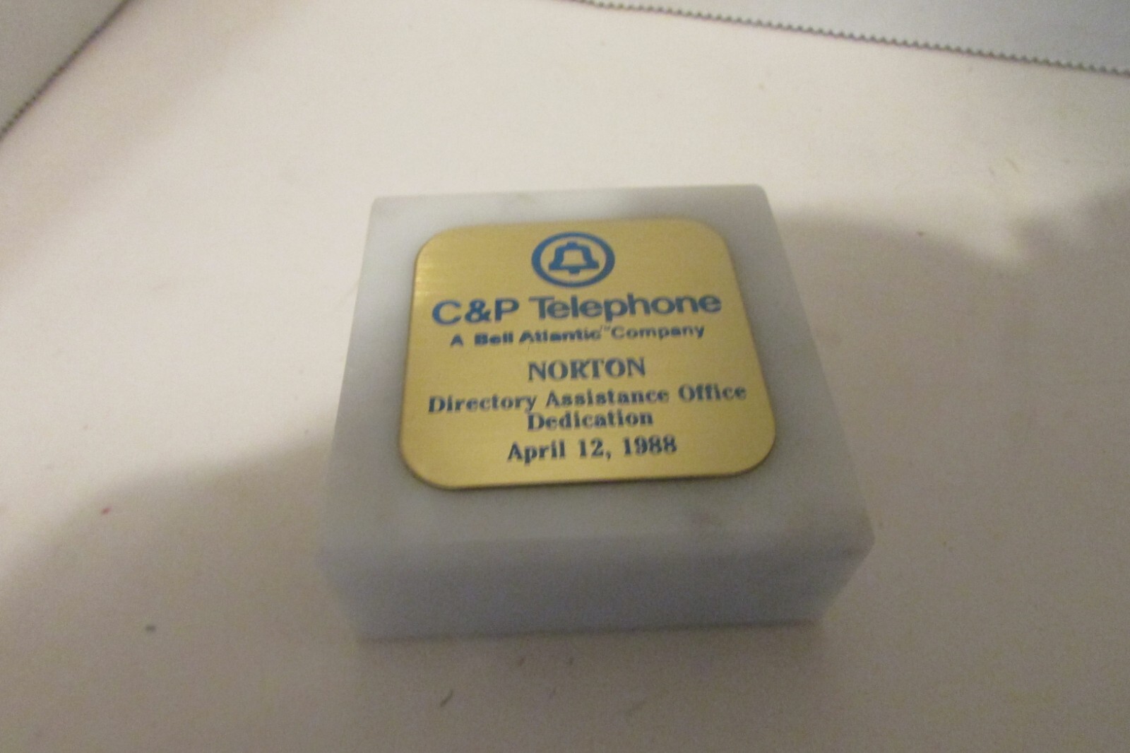 Vintage Rare Advertising Dedication C&P Telephone Norton Virginia Bell Atlantic