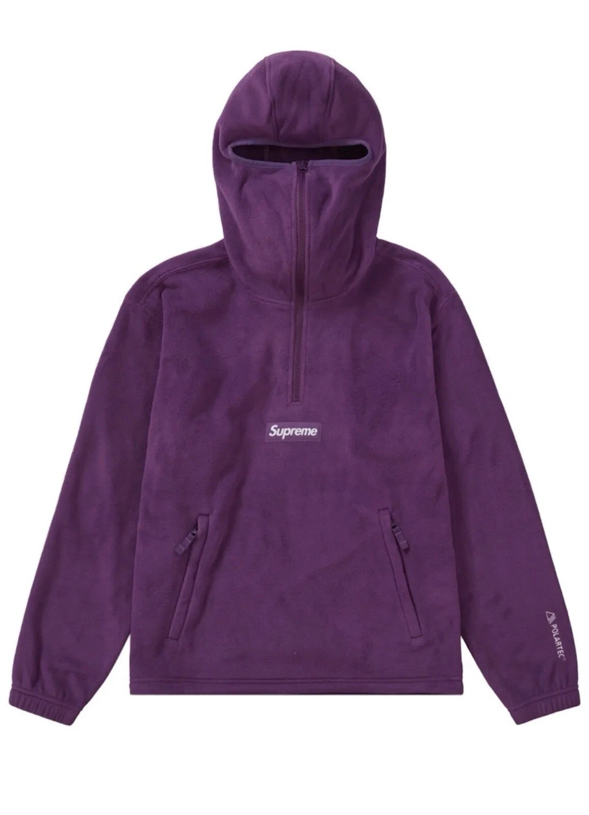 Sweat à capuche demi fermeture éclair Supreme Polartec Facemask violet foncé NEUF