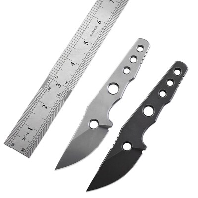 Petrified Fish PFE13 Bison ,2.4'' 14C28N Stonewashed Blade, 71.5g Skeleton knife