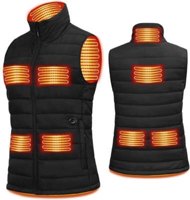 Damen Beheizbare Weste Outdoor Warm Heizkleidung Schwarz Uupalee Ohne Akku