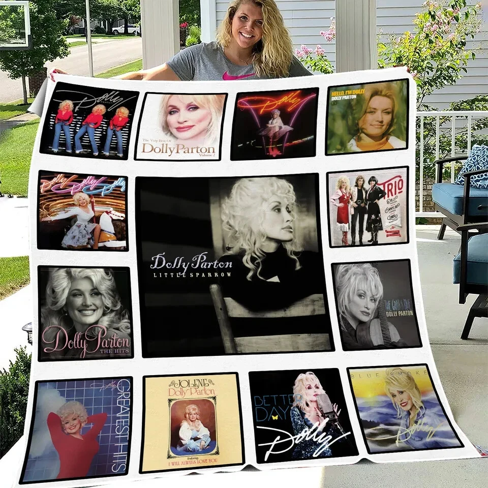 Dolly Parton Fleece Blanket, Cozy Throw for Fans