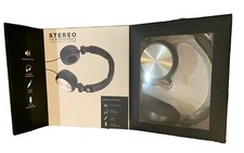 Vivitar Stereo Headphones In-Line Mic Stereo Sound Folding Headband 3.5 Audio BL