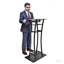 16X25X47" Metal Podium Church School Conference Lectern Pulpit Event Part