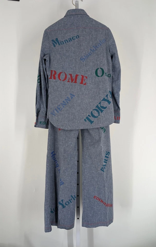 Vincent Mignon De Colección Años 60 70 París Nueva York Denim Cambray 2 Piezas Disco Camisa Jeans Foto 2 de 4