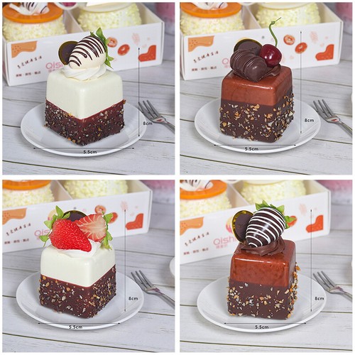 4pcs Artificial Strawberry Fruit Cake Model Simulation Food Fake Dessert Decor - Picture 4 of 14