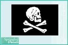 JOLLY ROGER Pirate Flag #3 Vinyl Decal Skull & Crossbones Sticker CUSTOM SIZES