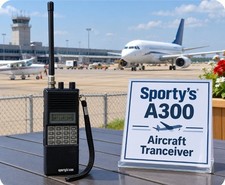 Vintage 1989 Sporty's Landmark A300 Air Band Transceiver w/Battery Holder Issue 