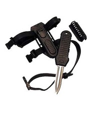Shark Stainless Steel Scuba Diving Backup Knife w/ Sheath Hose Clip