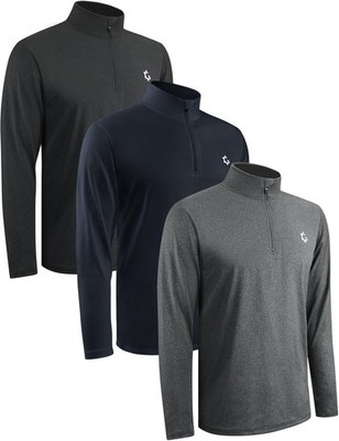 3Pack Quarter 1/4 Zip Pullover Men Dry Fit Sweatshirts 1/2 Half Zip Long Slee...