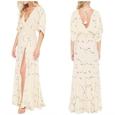 NWT Faithfull the Brand BERGAMO MAXI DRESS, Size 4, Eden Floral Print Wrap Dress