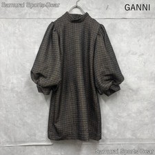 GANNI Tweed Puff Sleeve Mini Dress Used EU 42
