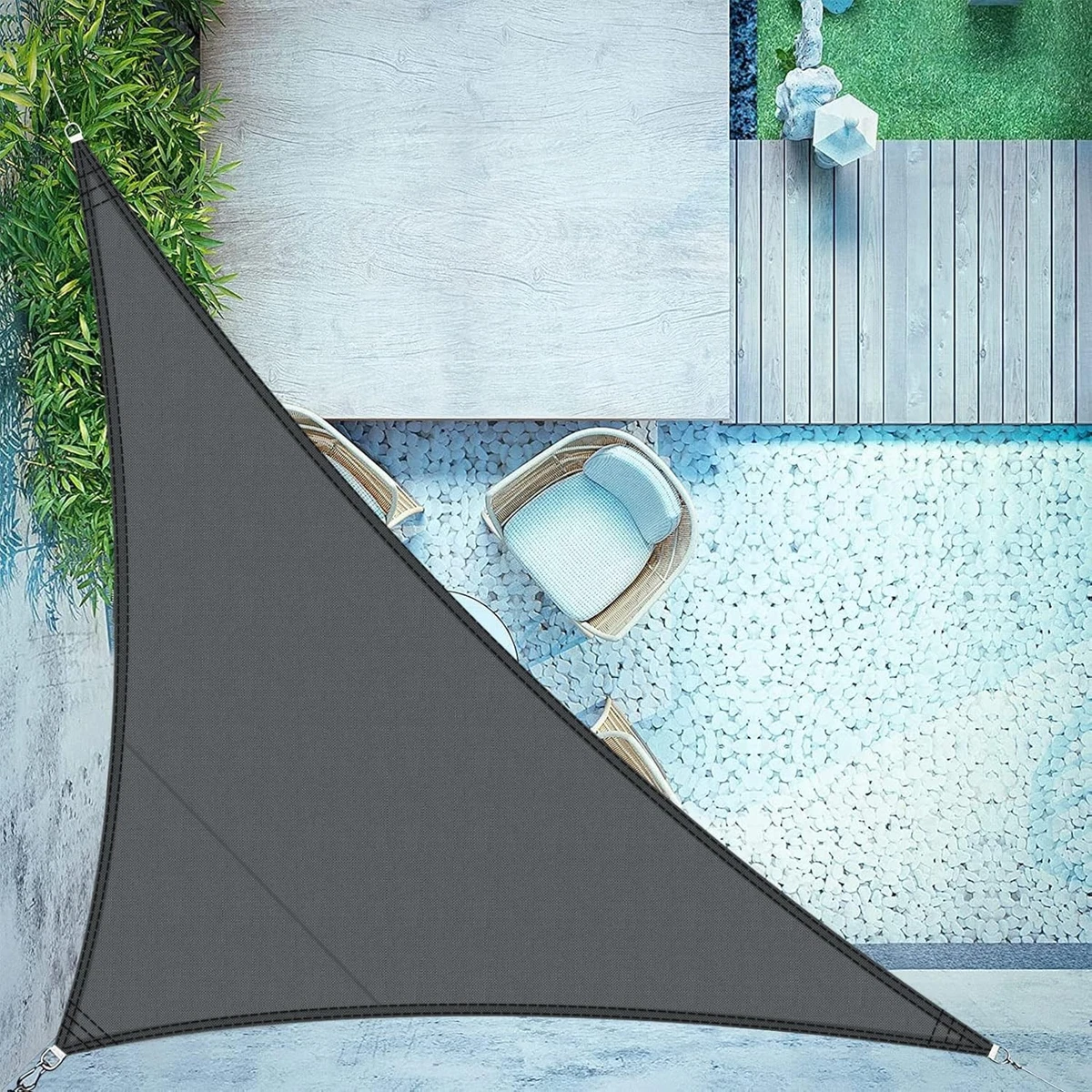 Wasserdichtes Sonnensegel Dreieck Rechtwinklig 2.5x2.5x3.5m Rot  UV-Schutz  Fr Balkon & Garten
