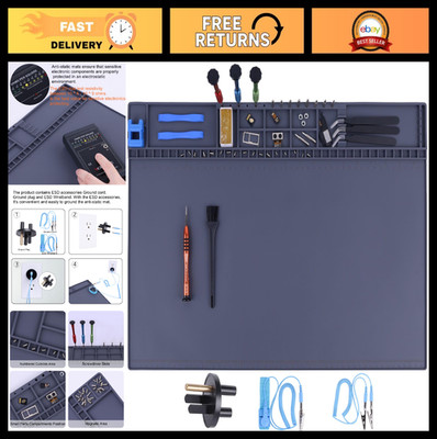 Heat Resistant 932°F Magnetic Anti-Static Mat 20.7'' x 13.4'' ESD Safe for Electro