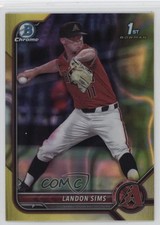 2022 Bowman Draft Chrome Yellow Lava Refractor 54/75 Landon Sims #BDC-72 1p30