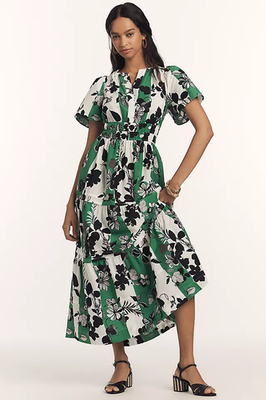 green floral anthropologie dress NWT Anthropologie Black Green Floral Somerset Maxi Dress, MEDIUM - $168  NEW!