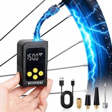 Mini Bike Tire Pump, Max 150 PSI, 25s Fast Inflate Bicycle Pump with Gauge,